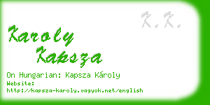 karoly kapsza business card